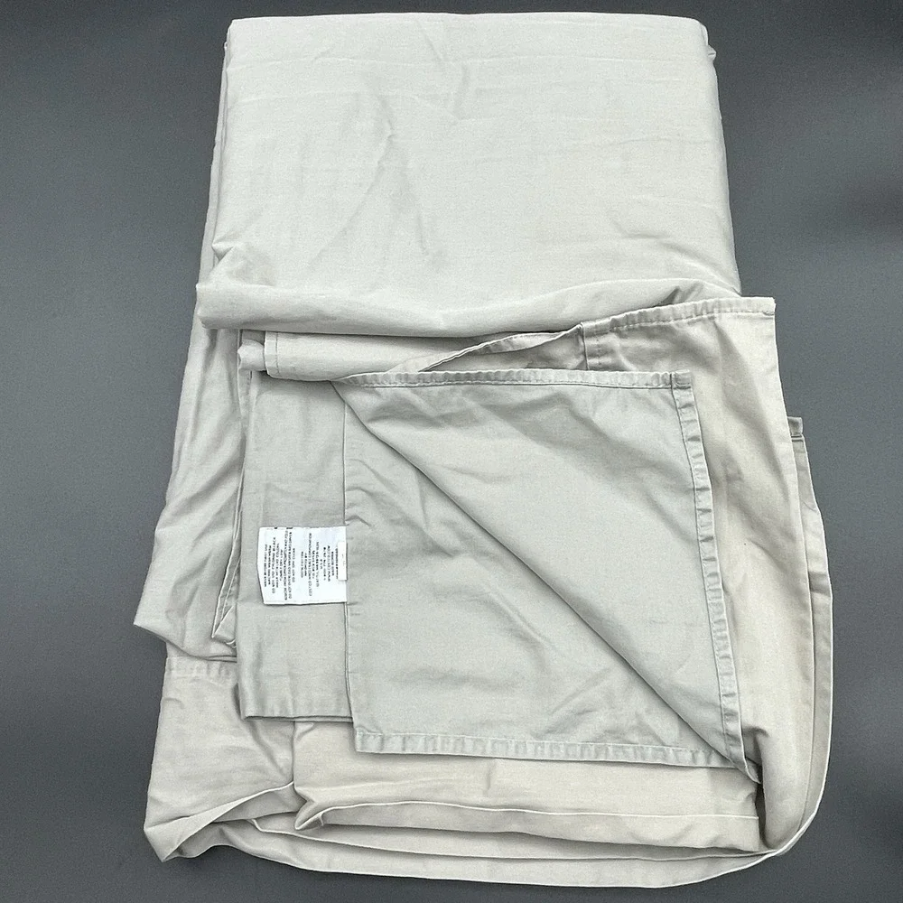 Charisma WrinkleShield Queen Flat Sheet Beige Taupe 100% Cotton